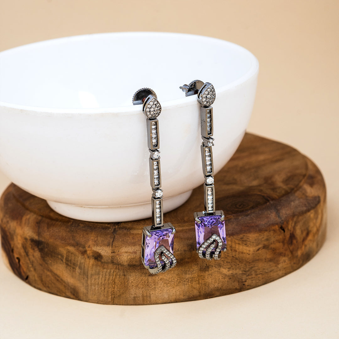 Amethyst Silver Earring-JRER5024