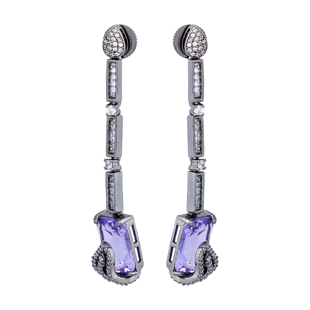 Amethyst Silver Earring-JRER5024