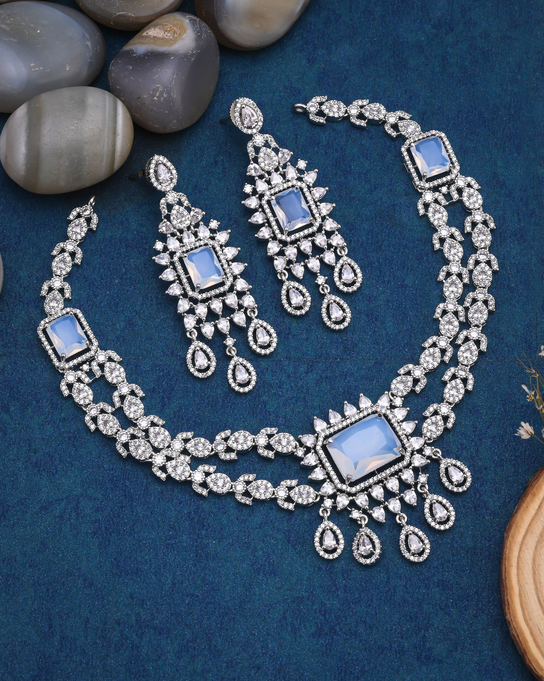 Frosty Princess Harmony Silver Necklace Set-JRNKL5040