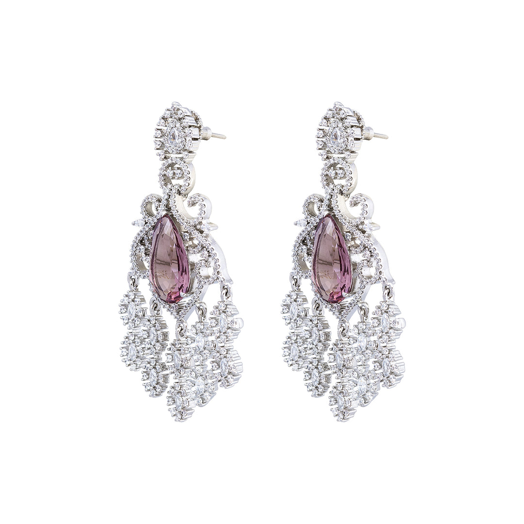 Amethyst Silver Earring-JRER5072