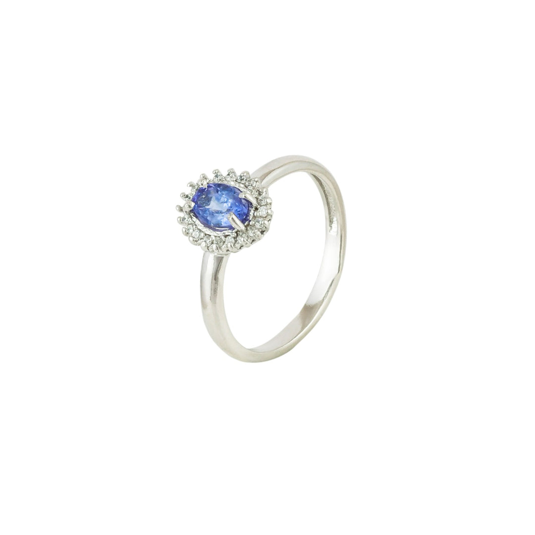 Azure Radiance Blue Sapphire Silver Ring-JRRG5030