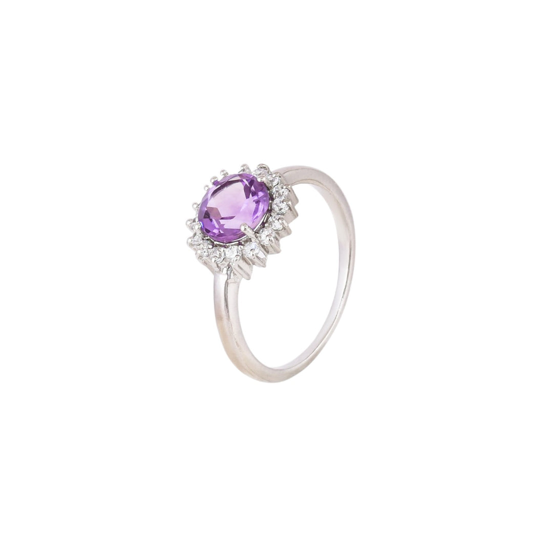 Amethyst Radiance Silver Ring-JRRG5039