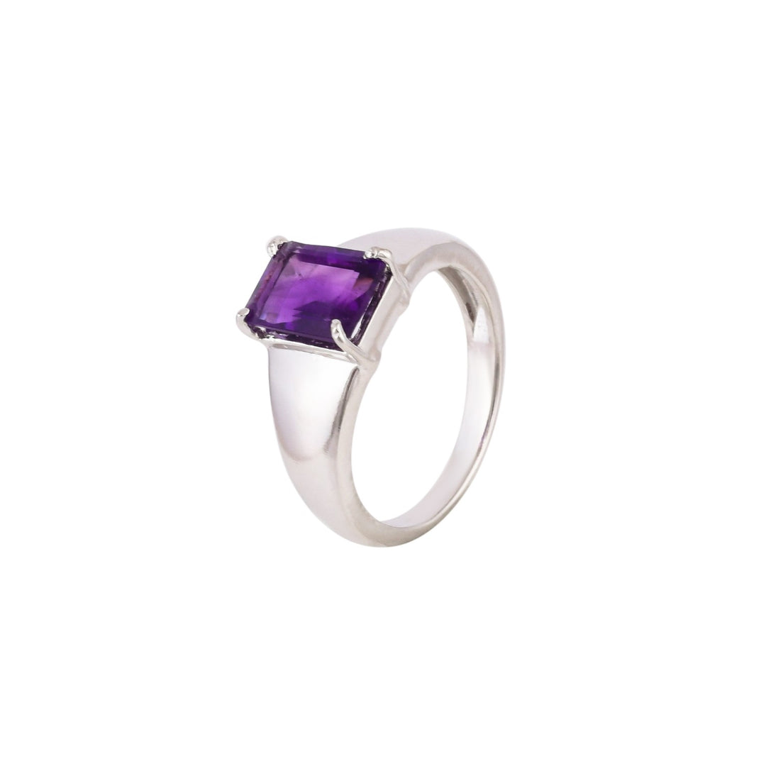 Amethyst Grace Silver Ring-JRRG5060