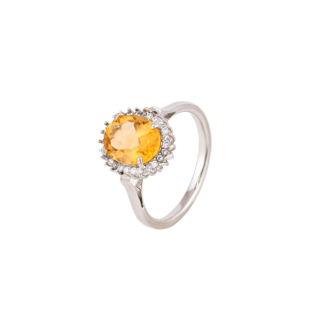 Mystical Citrine Radiance Silver Ring-JRRG5061