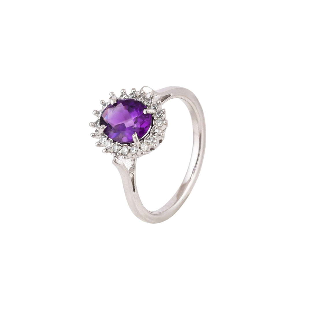 Lavender Luminescence Amethyst Silver Ring-JRRG5063