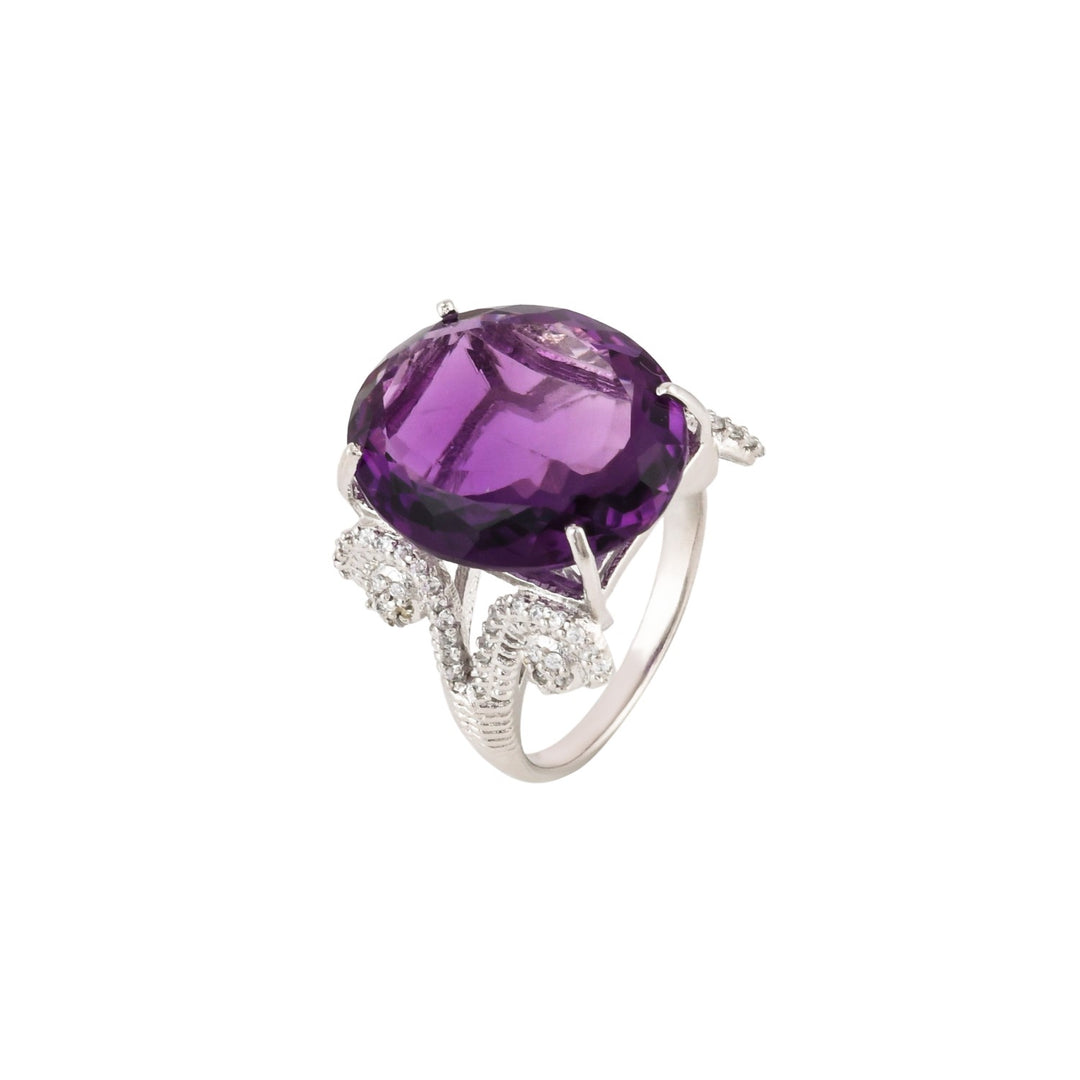 Royal Amethyst Majesty Silver Ring-JRRG5068