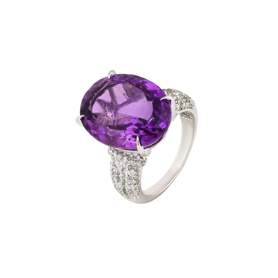 Luminous Amethyst Enchantment Silver Ring-JRRG5070