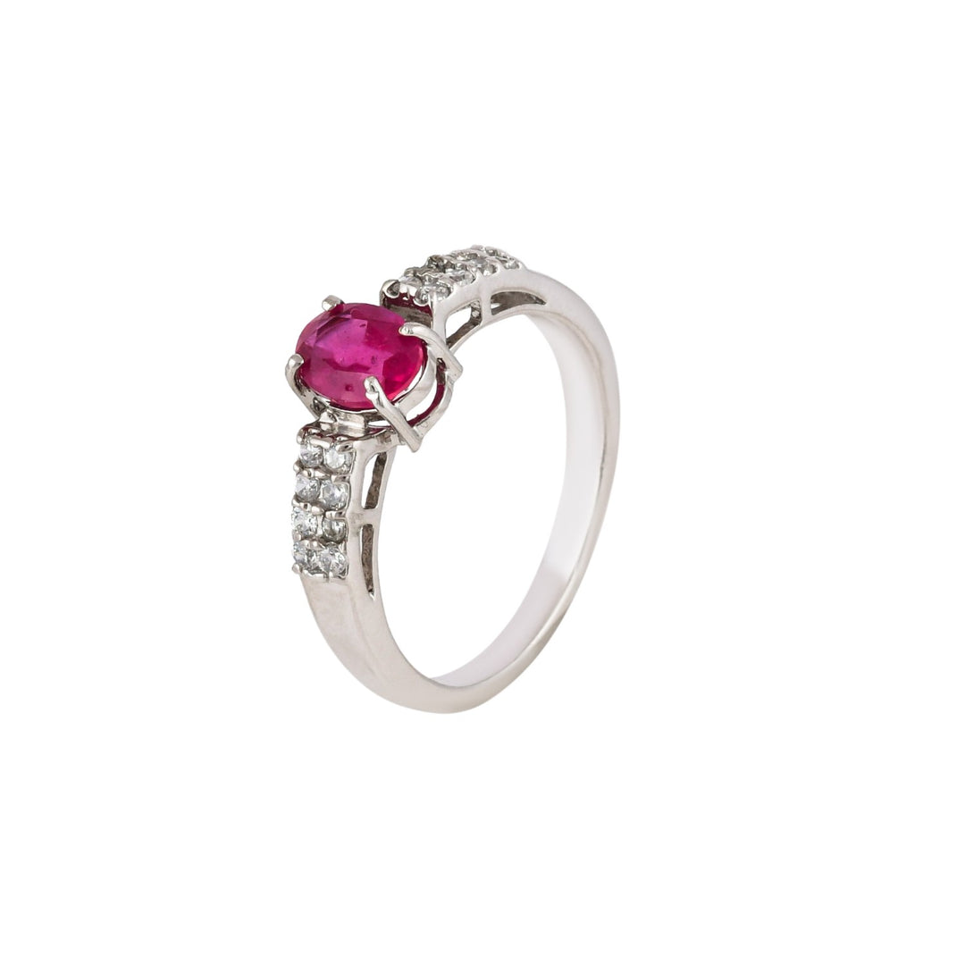 Crimson Majesty Ruby Silver Ring-JRRG5076