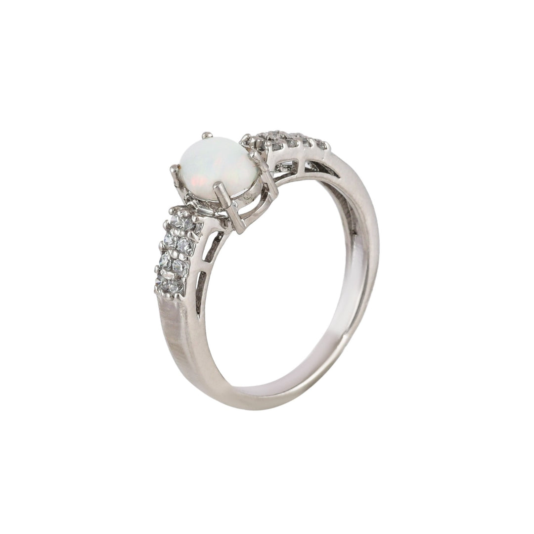 Moonlight Sonata White Opal Silver Ring-JRRG5077