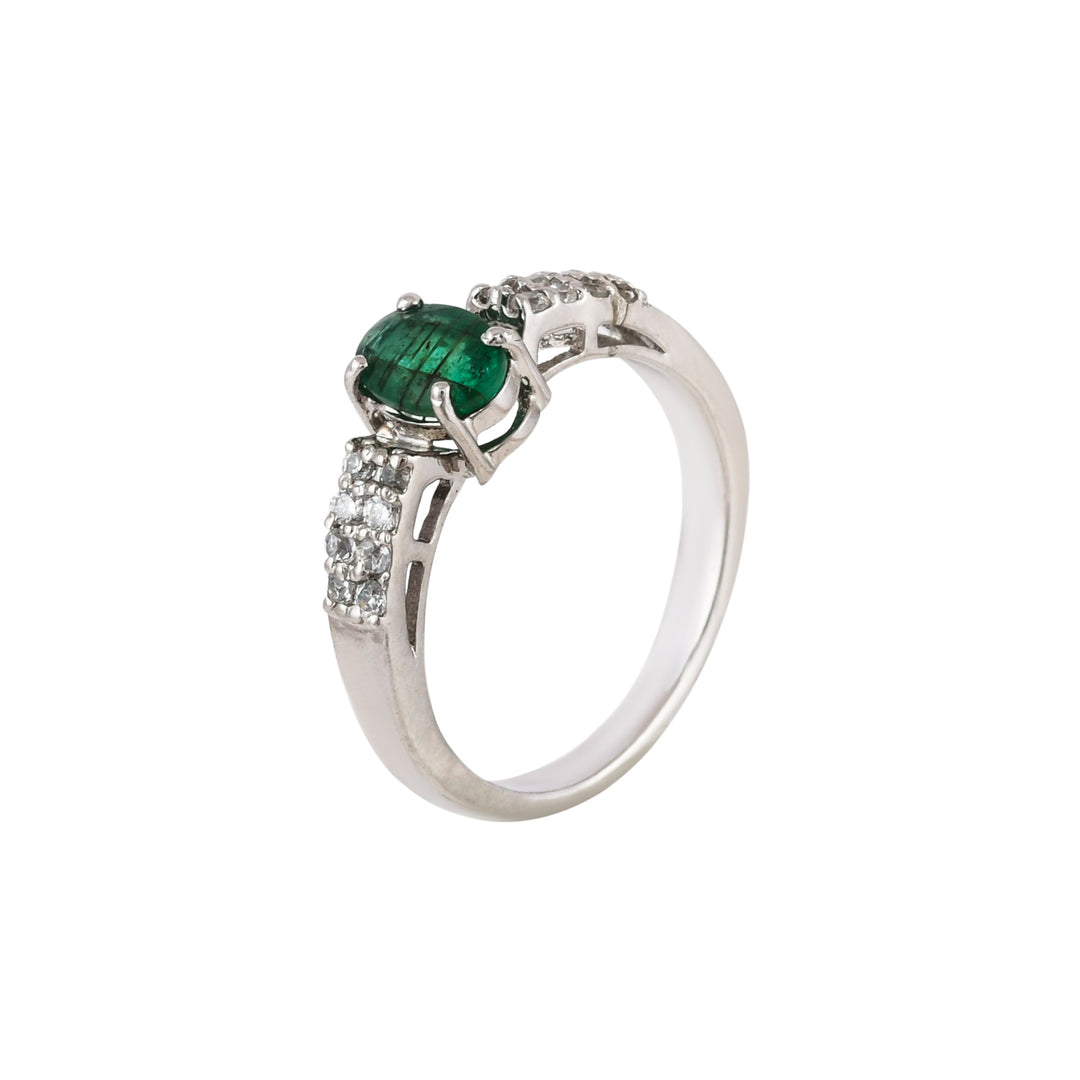 Emerald Majesty Silver Ring-JRRG5079