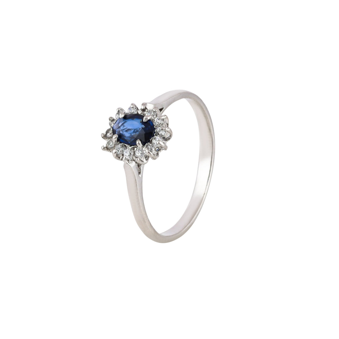 Celestial Star Blue Sapphire Silver Ring-JRRG5080