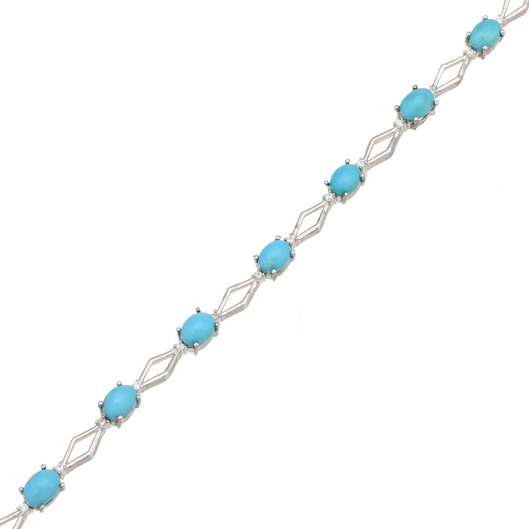 Azure Elegance Blue Calcedony Silver Bracelet-JRBCL5006