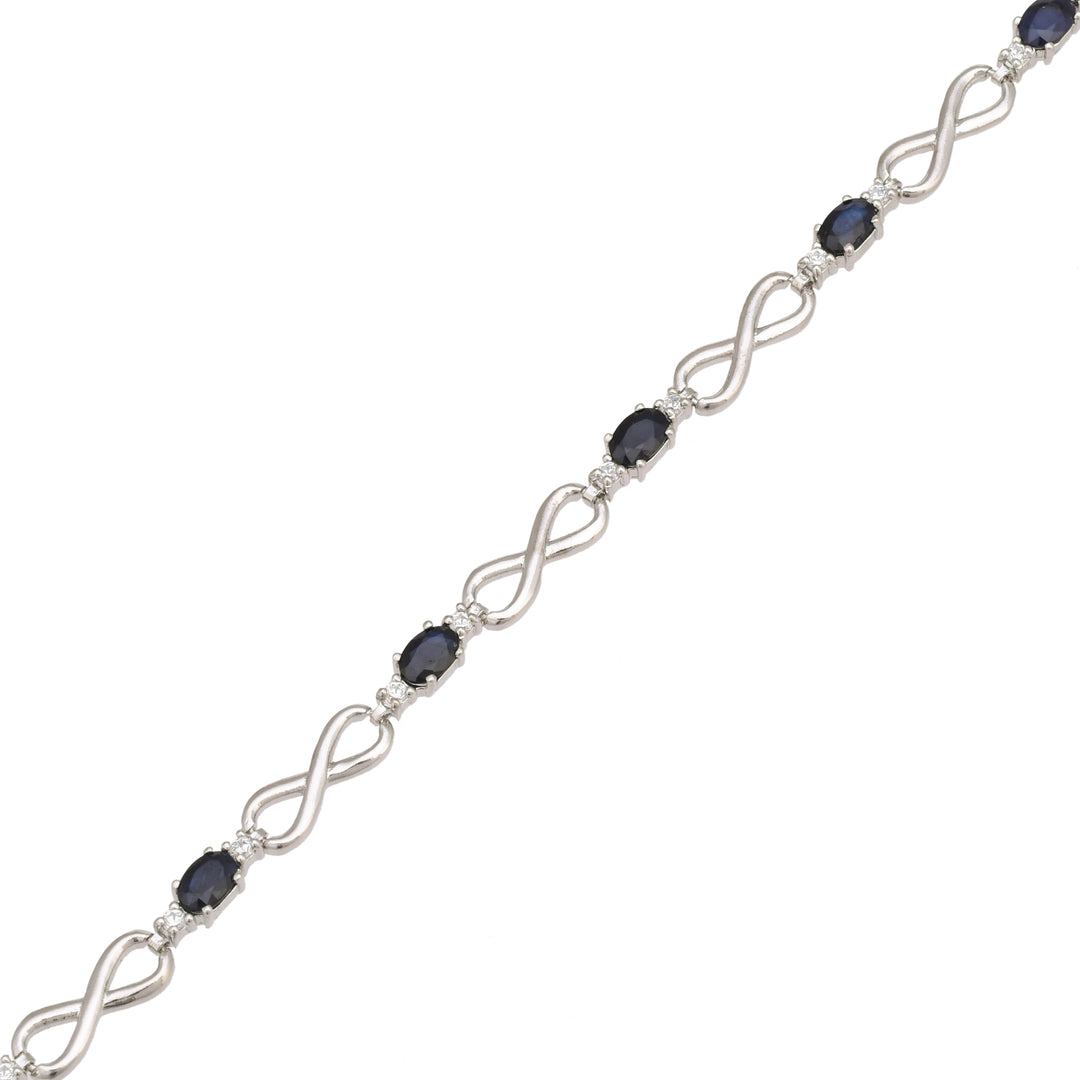 Sapphire Infinity Elegance Silver Bracelet-JRBCL5010