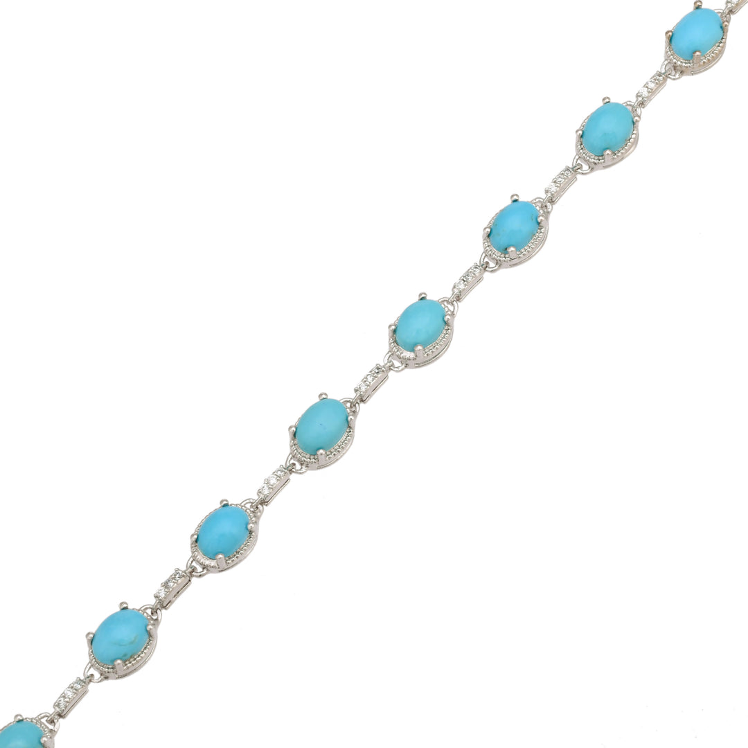 Serenity Oval Calcedony Silver Bracelet-JRBCL5012