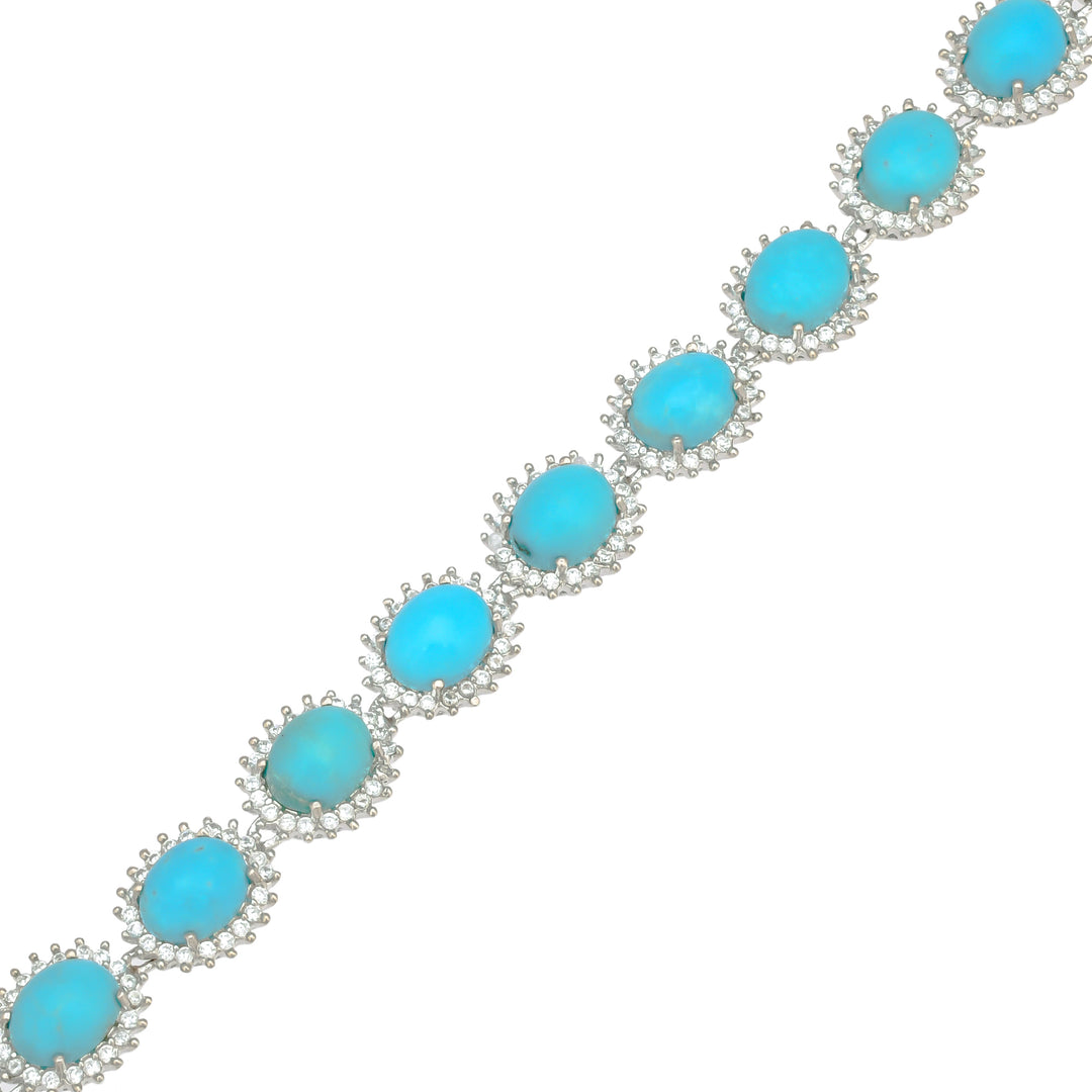 Blue Calcedony Elegance Silver Bracelet-JRBCL5018