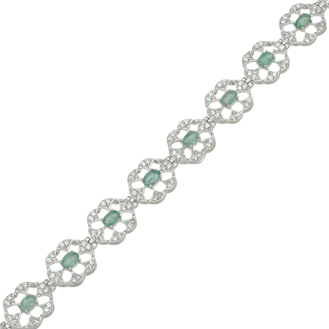 Emerald Blossom Silver Bracelet-JRBCL5020